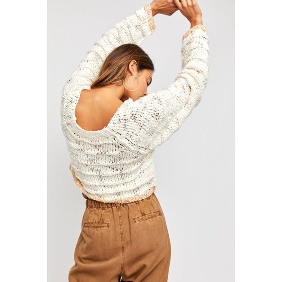 NWT Free People West Palm Pullover / Ivory Combo - Picture 4 of 8